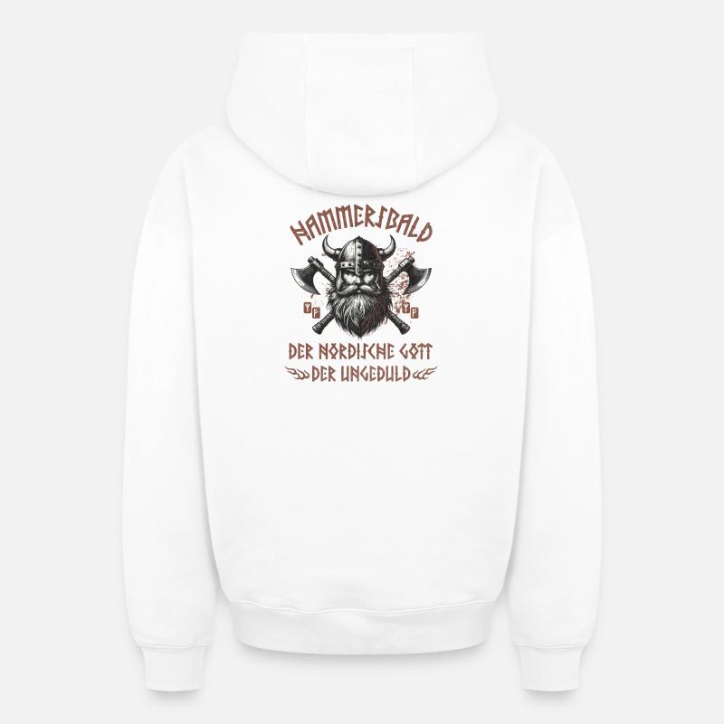 Hammersbald - Sweat à capuche unisexe zippé oversize épais SPREAD - blanc