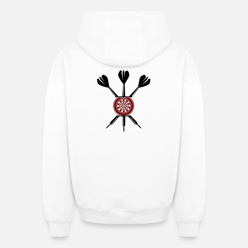 Fléchettes - Sweat à capuche unisexe zippé oversize épais SPREAD - blanc