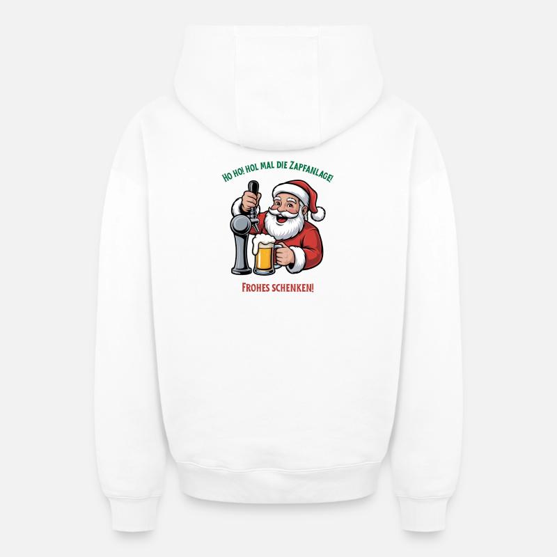 Ho ho get the tap - Sweat à capuche unisexe zippé oversize épais SPREAD - blanc