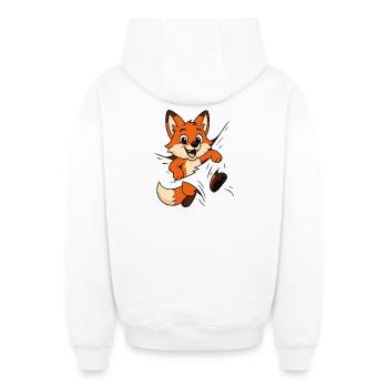 Süßer Comic Fuchs – Kinder & Tierliebhaber Motiv - Oversized Heavyweight Unisex Zip Hoodie - Weiß - Hinten - AI Model Male 178 light (178cm)