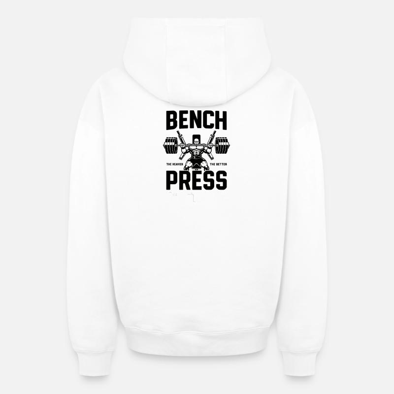 Emblème d’haltères longs - Sweat à capuche unisexe zippé oversize épais SPREAD - blanc
