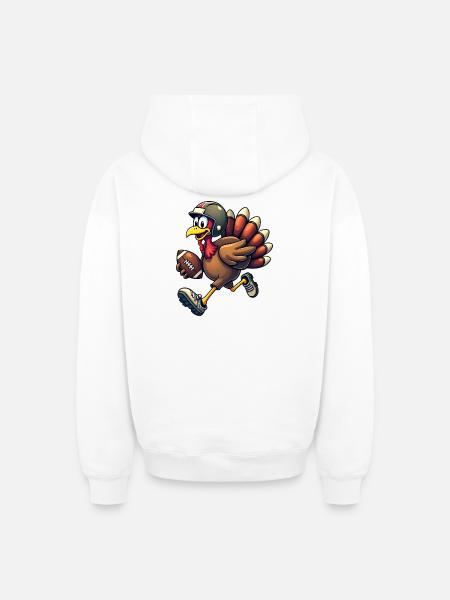 Thanksgiving Football Truthahn - Oversized Heavyweight Unisex Zip Hoodie - Weiß