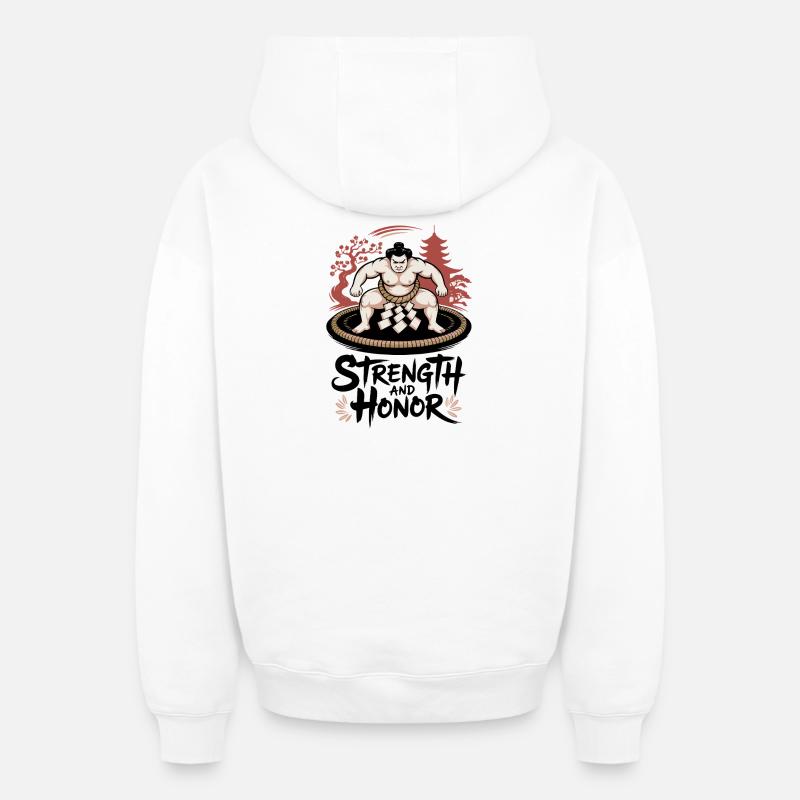 Sumo-Ring-Wächter - Oversized Heavyweight Unisex Zip Hoodie - Weiß
