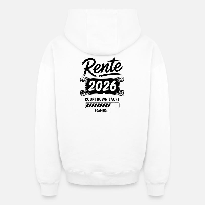 Rente Countdown Läuft - Oversized Heavyweight Unisex Zip Hoodie - Weiß