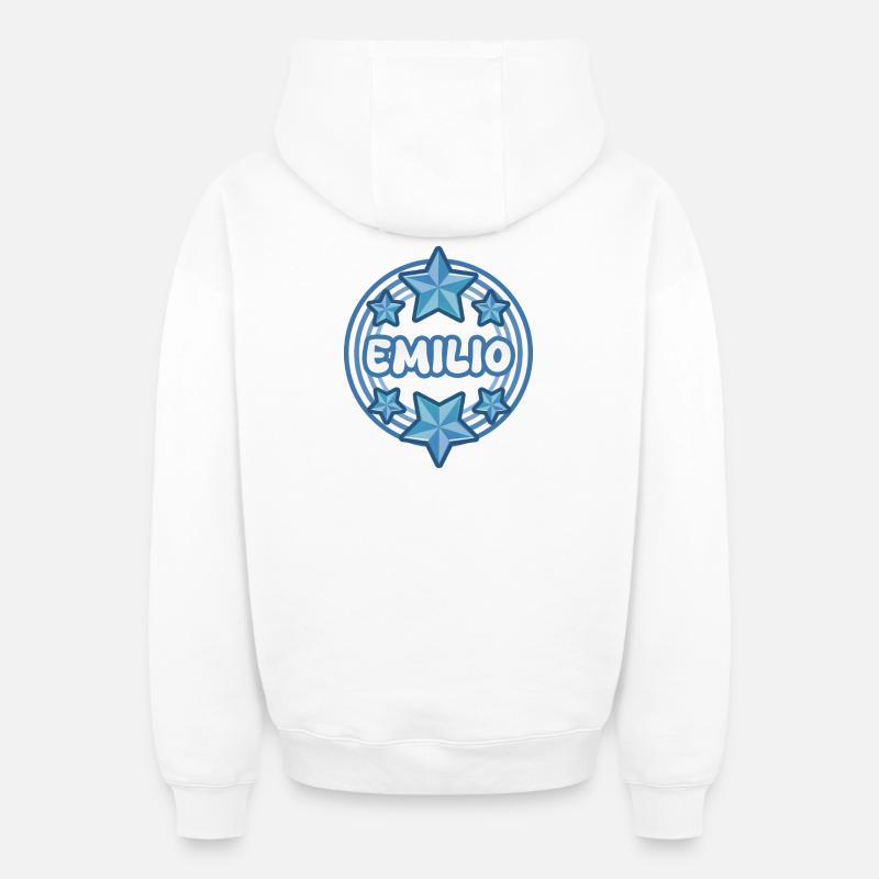 Name Emilio - Oversized Heavyweight Unisex Zip Hoodie - Weiß