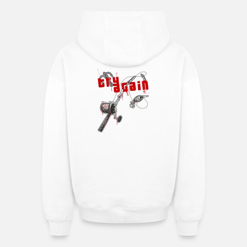 Pêche - Sweat à capuche unisexe zippé oversize épais SPREAD - blanc