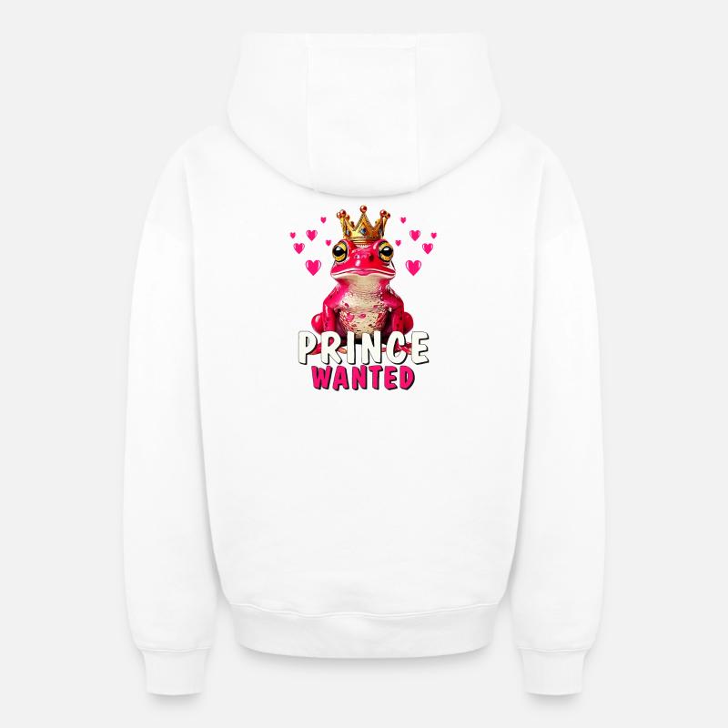 PRINCE GRENOUILLE RECHERCHÉ - Sweat à capuche unisexe zippé oversize épais SPREAD - blanc