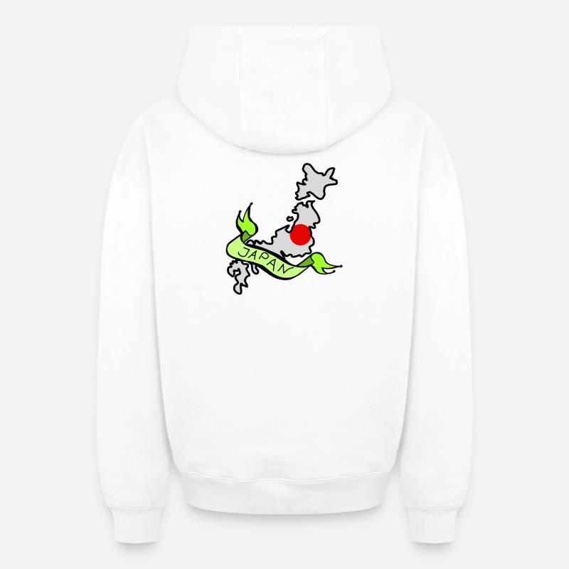 Japon - Sweat à capuche unisexe zippé oversize épais SPREAD - blanc