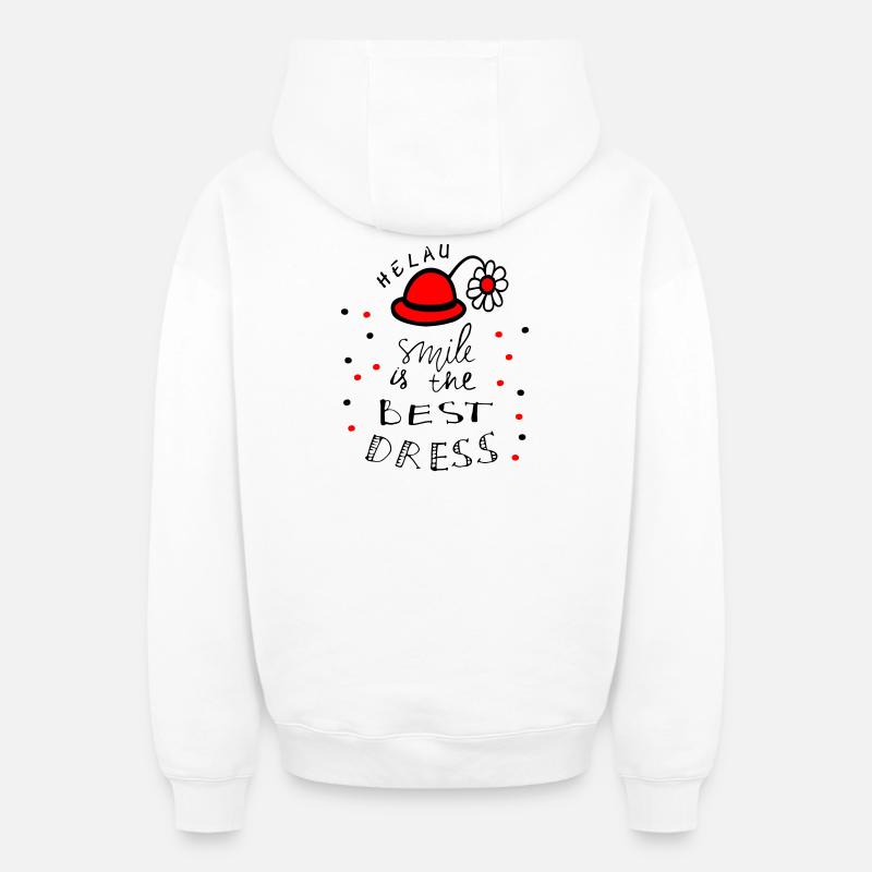 Carnaval Helau - Sweat à capuche unisexe zippé oversize épais SPREAD - blanc