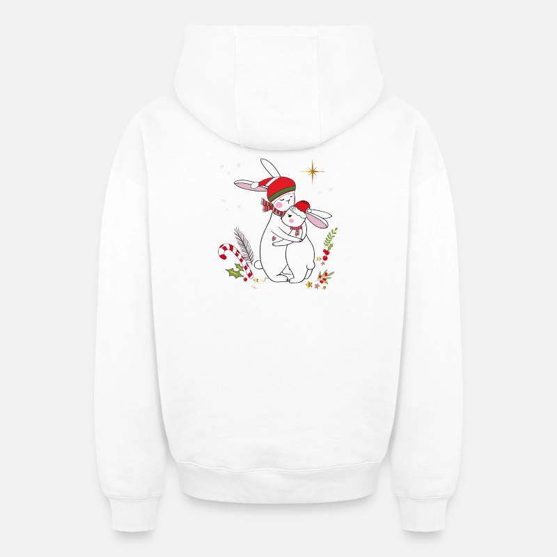 Avent - Sweat à capuche unisexe zippé oversize épais SPREAD - blanc