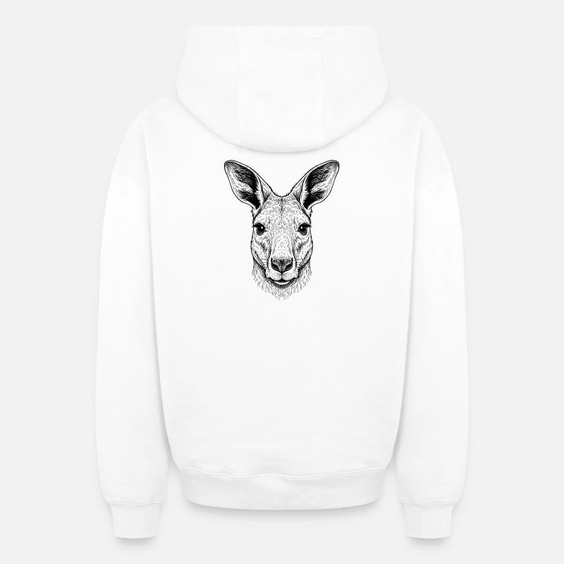 Kangourou - Sweat à capuche unisexe zippé oversize épais SPREAD - blanc