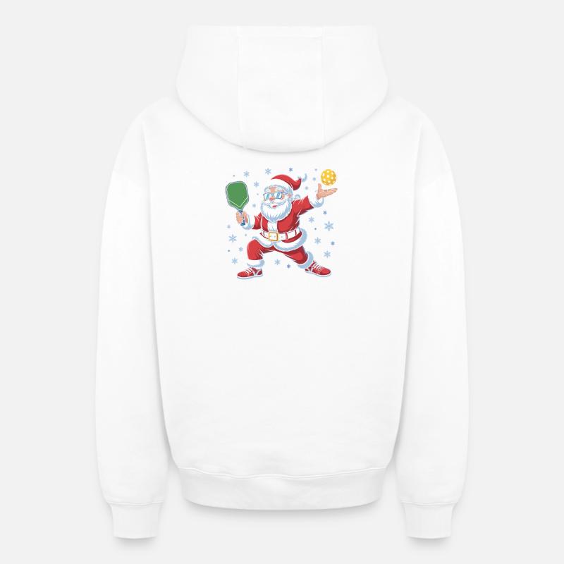 Conception hivernale du Santa Pingpong - Sweat à capuche unisexe zippé oversize épais SPREAD - blanc