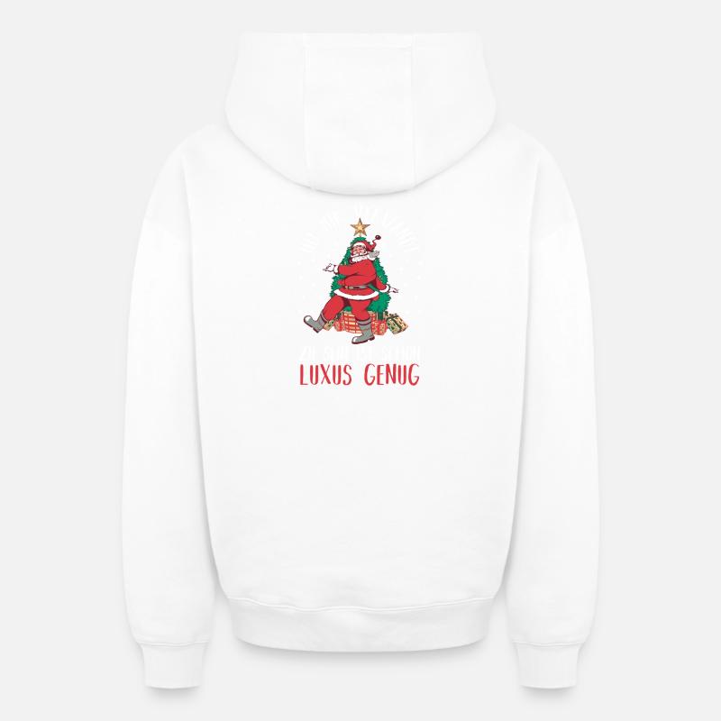 Noël du Père Noël - Sweat à capuche unisexe zippé oversize épais SPREAD - blanc