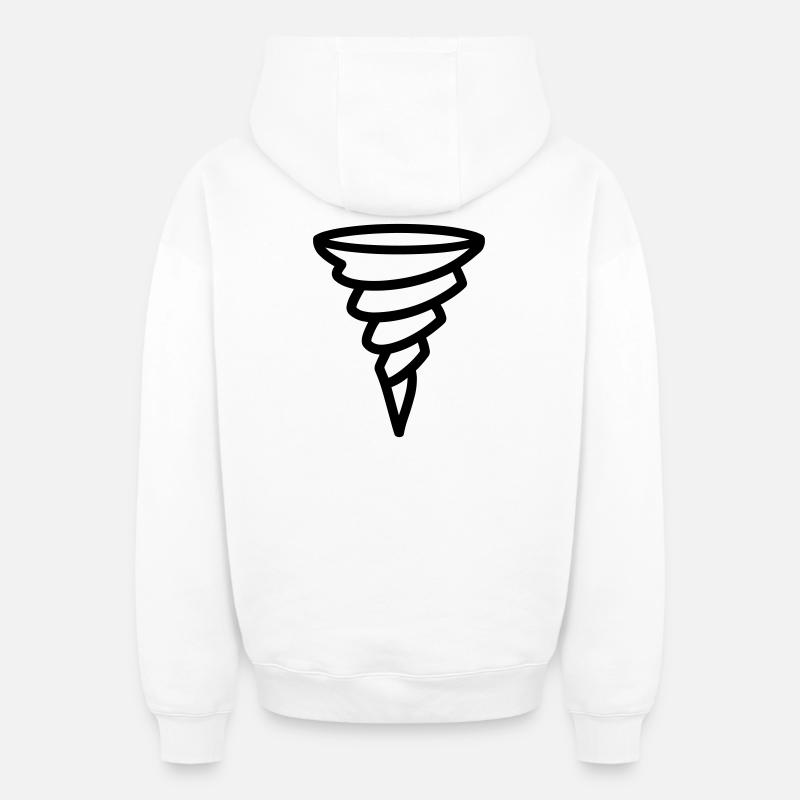 tornade - Sweat à capuche unisexe zippé oversize épais SPREAD - blanc