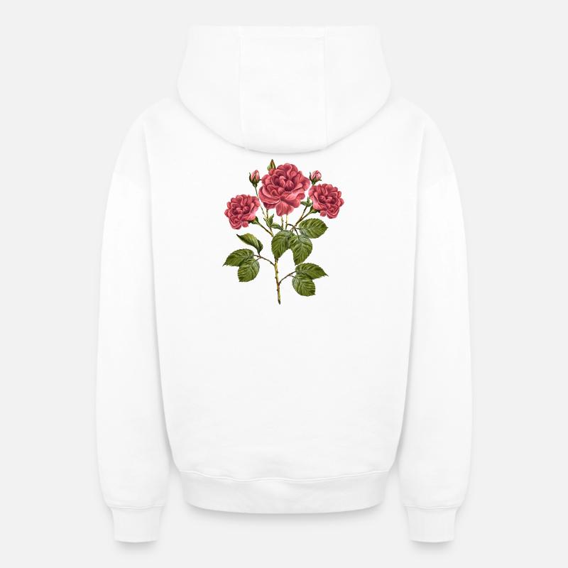Fleur - Sweat à capuche unisexe zippé oversize épais SPREAD - blanc