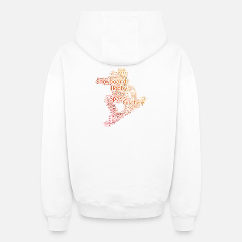 Message de snowboard clair - Sweat à capuche unisexe zippé oversize épais SPREAD - blanc