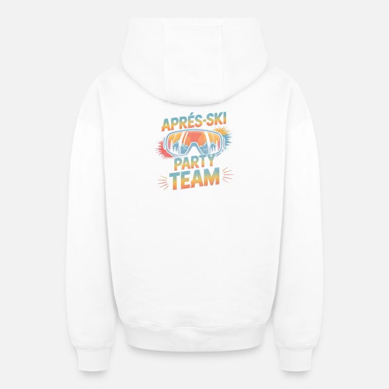 Dicton après-ski - Sweat à capuche unisexe zippé oversize épais SPREAD - blanc