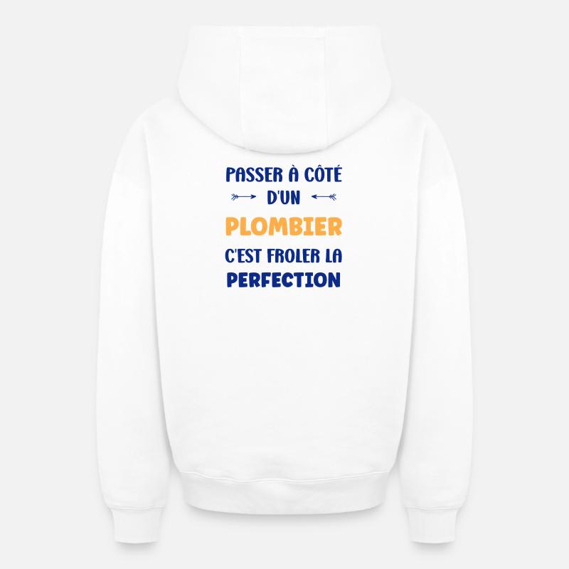 Plombier - Sweat à capuche unisexe zippé oversize épais SPREAD - blanc