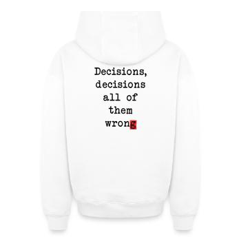 Wrong Decisions Club - Oversized Heavyweight Unisex Zip Hoodie - white - Back - AI Model Male 178 light (178cm)
