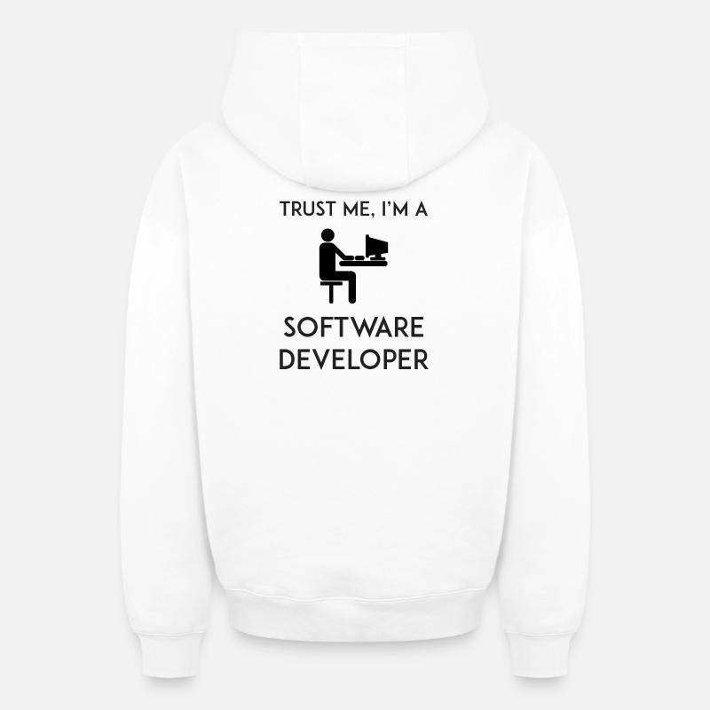 Vertrau mir, ich bin Softwareentwickler - Oversized Heavyweight Unisex Zip Hoodie - Weiß
