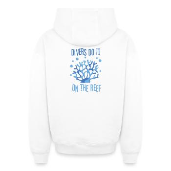 Plongeur Plongeur Snorkeling Plongeur récréatif - Sweat à capuche unisexe zippé oversize épais SPREAD - blanc - Dos - AI Model Male 178 light (178cm)