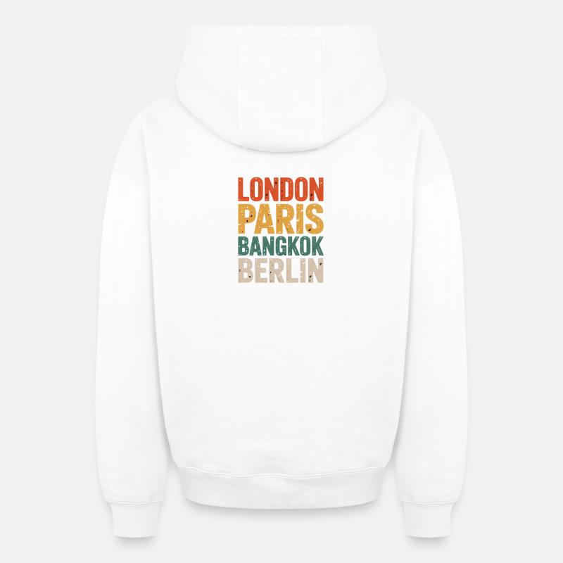Berlin - Sweat à capuche unisexe zippé oversize épais SPREAD - blanc