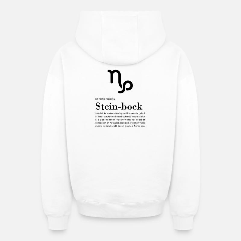 Sternzeichen Steinbock - Oversized Heavyweight Unisex Zip Hoodie - Weiß