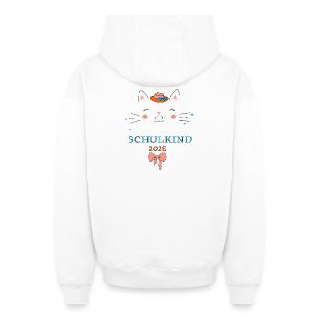 Schulkind 2026  - Oversized Heavyweight Unisex Zip Hoodie - Weiß - Hinten - AI Model Male 178 light (178cm)