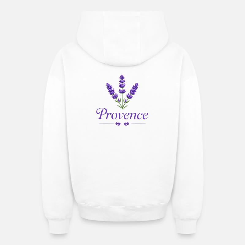 provence_lavance - Sweat à capuche unisexe zippé oversize épais SPREAD - blanc