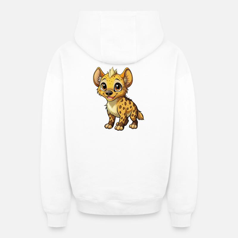 Baby-Hyäne - Oversized Heavyweight Unisex Zip Hoodie - Weiß