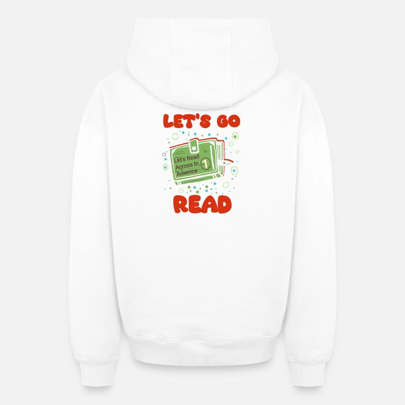 Lesen Sie Quer durch Amerika - Oversized Heavyweight Unisex Zip Hoodie - Weiß