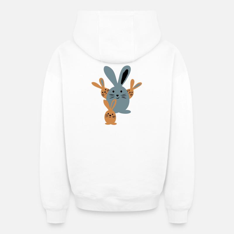 Pâques - Sweat à capuche unisexe zippé oversize épais SPREAD - blanc