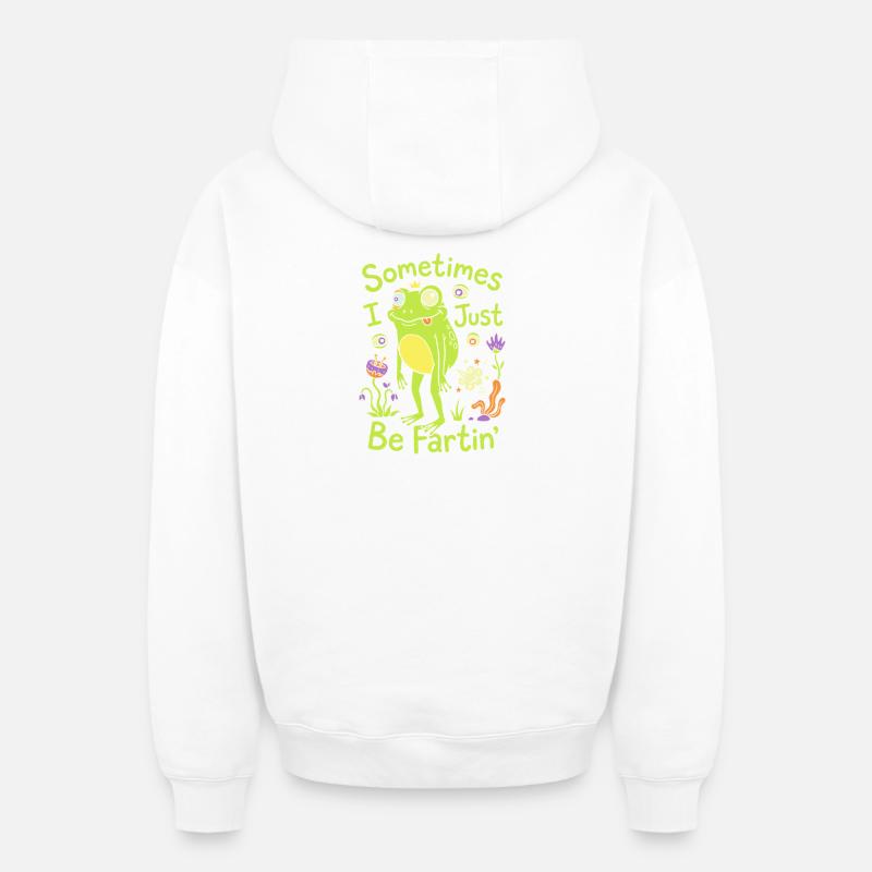Humour royal de grenouille - Sweat à capuche unisexe zippé oversize épais SPREAD - blanc