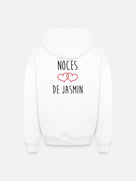 Wedding Anniversary - Jasmine Wedding (66 years) - Oversized Heavyweight Unisex Zip Hoodie - white
