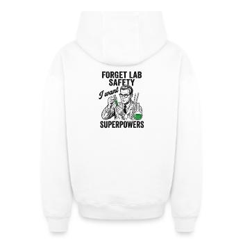 Chemistry Humor Shirt for Science Nerds - Oversized Heavyweight Unisex Zip Hoodie - white - Back - AI Model Male 178 light (178cm)