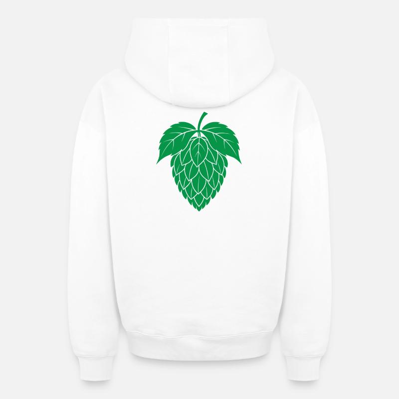 Houblon - Sweat à capuche unisexe zippé oversize épais SPREAD - blanc