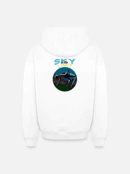 High jump: Sky is the limit! - Oversized Heavyweight Unisex Zip Hoodie - white