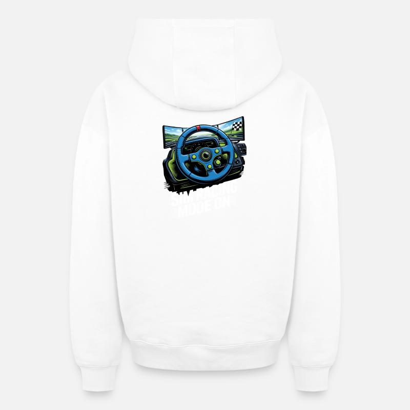 Mod de simulation de course - Sweat à capuche unisexe zippé oversize épais SPREAD - blanc