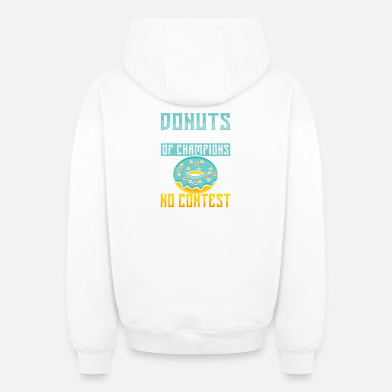 Restauration rapide en donuts - Sweat à capuche unisexe zippé oversize épais SPREAD - blanc