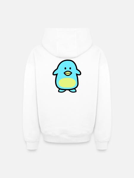 Penguin Comic - Oversized Heavyweight Unisex Zip Hoodie - white