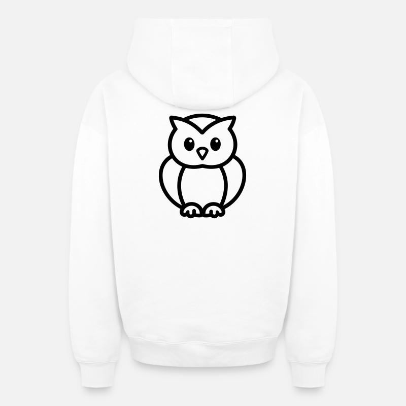 chouette - Sweat à capuche unisexe zippé oversize épais SPREAD - blanc