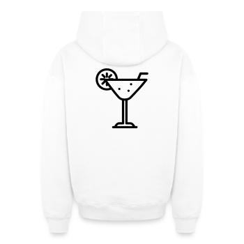 cocktail - Sweat à capuche unisexe zippé oversize épais SPREAD - blanc - Dos - AI Model Male 178 light (178cm)