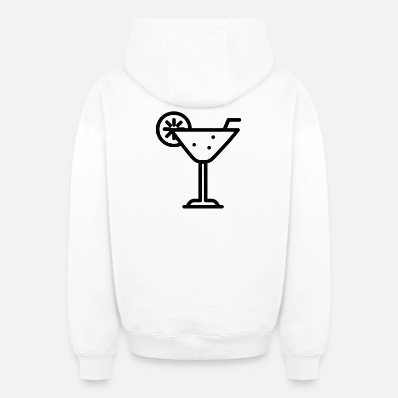 cocktail - Sweat à capuche unisexe zippé oversize épais SPREAD - blanc