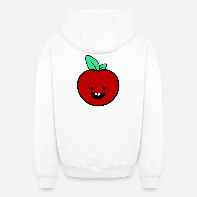 Fröhlicher Apfel  - Oversized Heavyweight Unisex Zip Hoodie - Weiß
