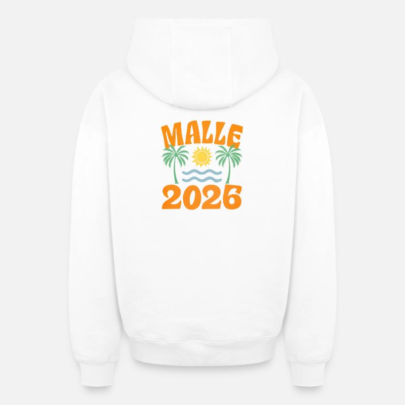 Malle 2026 - Sweat à capuche unisexe zippé oversize épais SPREAD - blanc