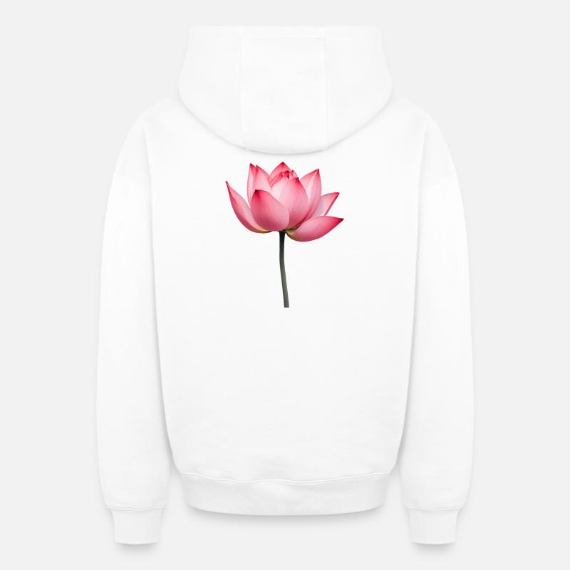Nénuphar fleur de lotus - Sweat à capuche unisexe zippé oversize épais SPREAD - blanc