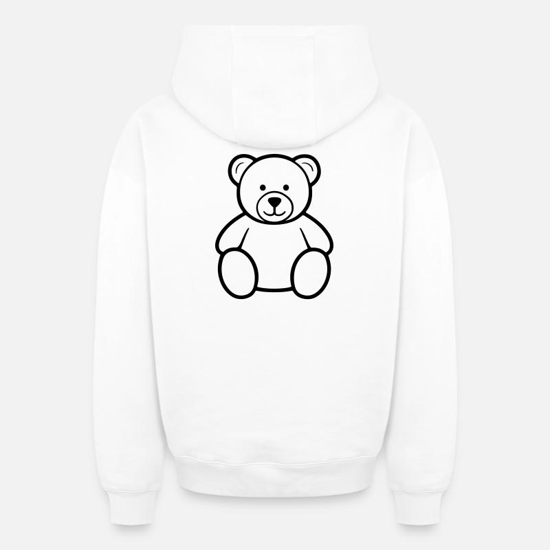ours - Sweat à capuche unisexe zippé oversize épais SPREAD - blanc