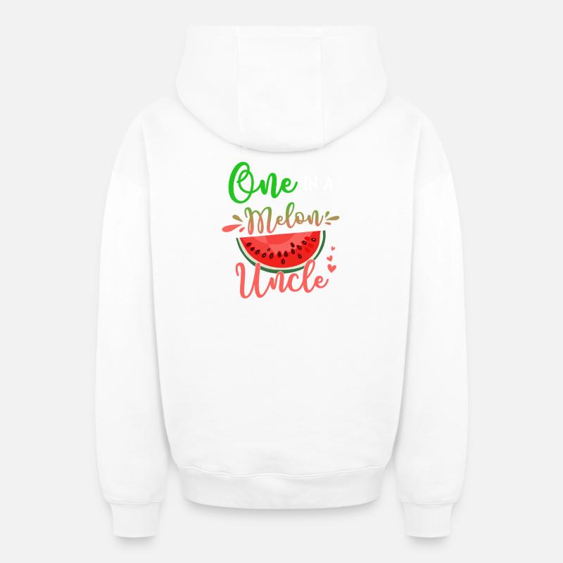 Un dans un melon, oncle - Sweat à capuche unisexe zippé oversize épais SPREAD - blanc