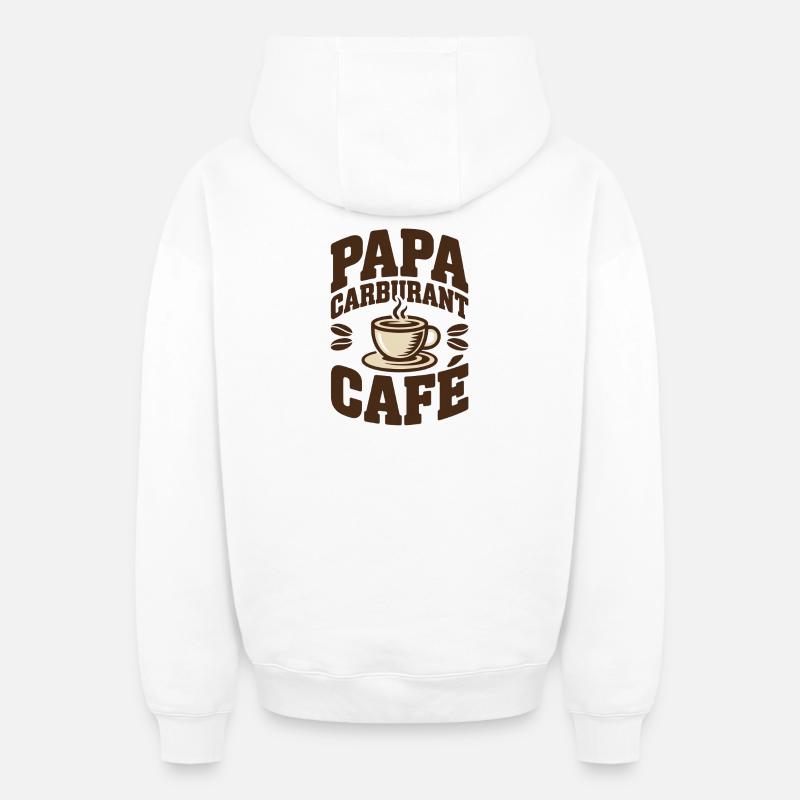 Daddy Fuel Kaffee - Oversized Heavyweight Unisex Zip Hoodie - Weiß