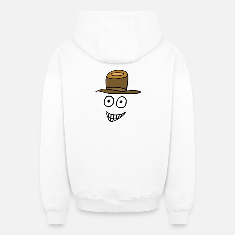 Visage heureux face face émotions - Sweat à capuche unisexe zippé oversize épais SPREAD - blanc